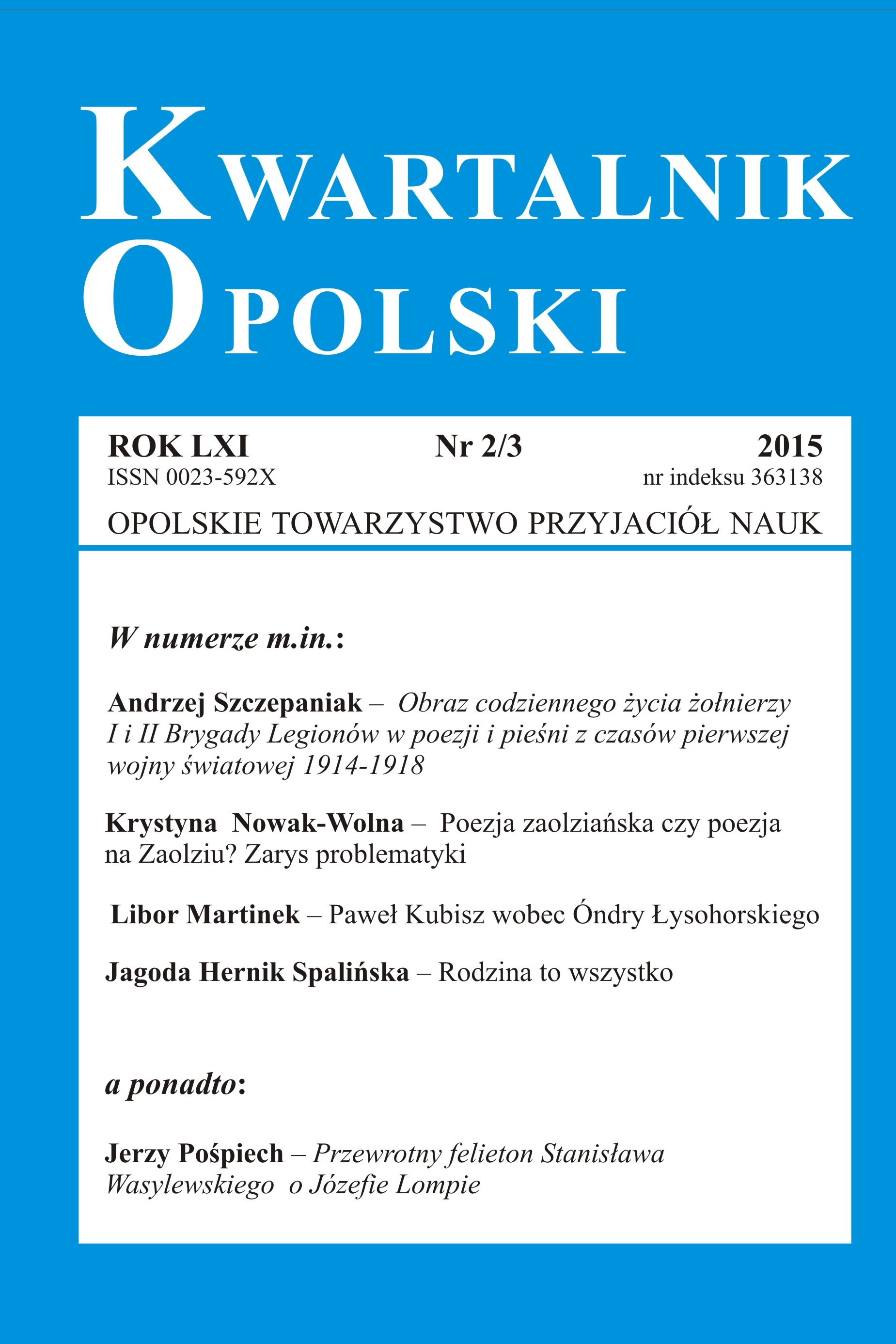 Kwartalnik Opolski 2/3 2015